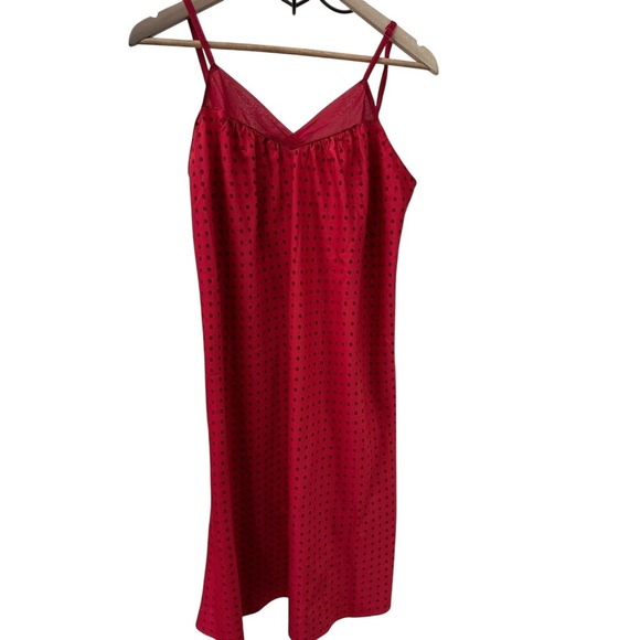 Cabernet Other - Cabernet Red Polka Dot Nightgown with chiffon trim sz‎ Medium